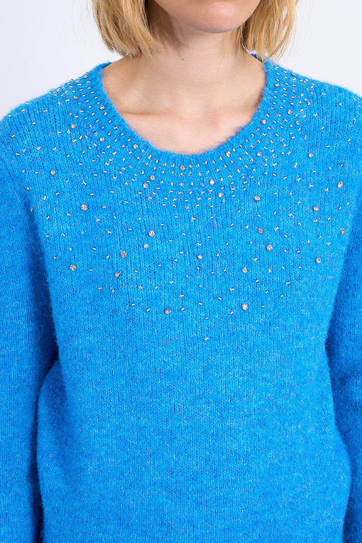 Sequin Embellished Knit Sweater