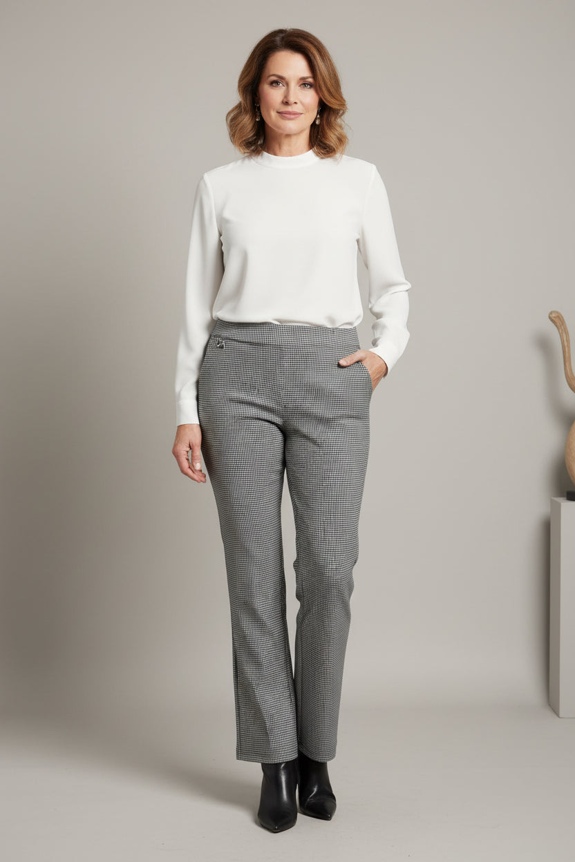 Pull-On Comp Boot Cut-B/W Pants