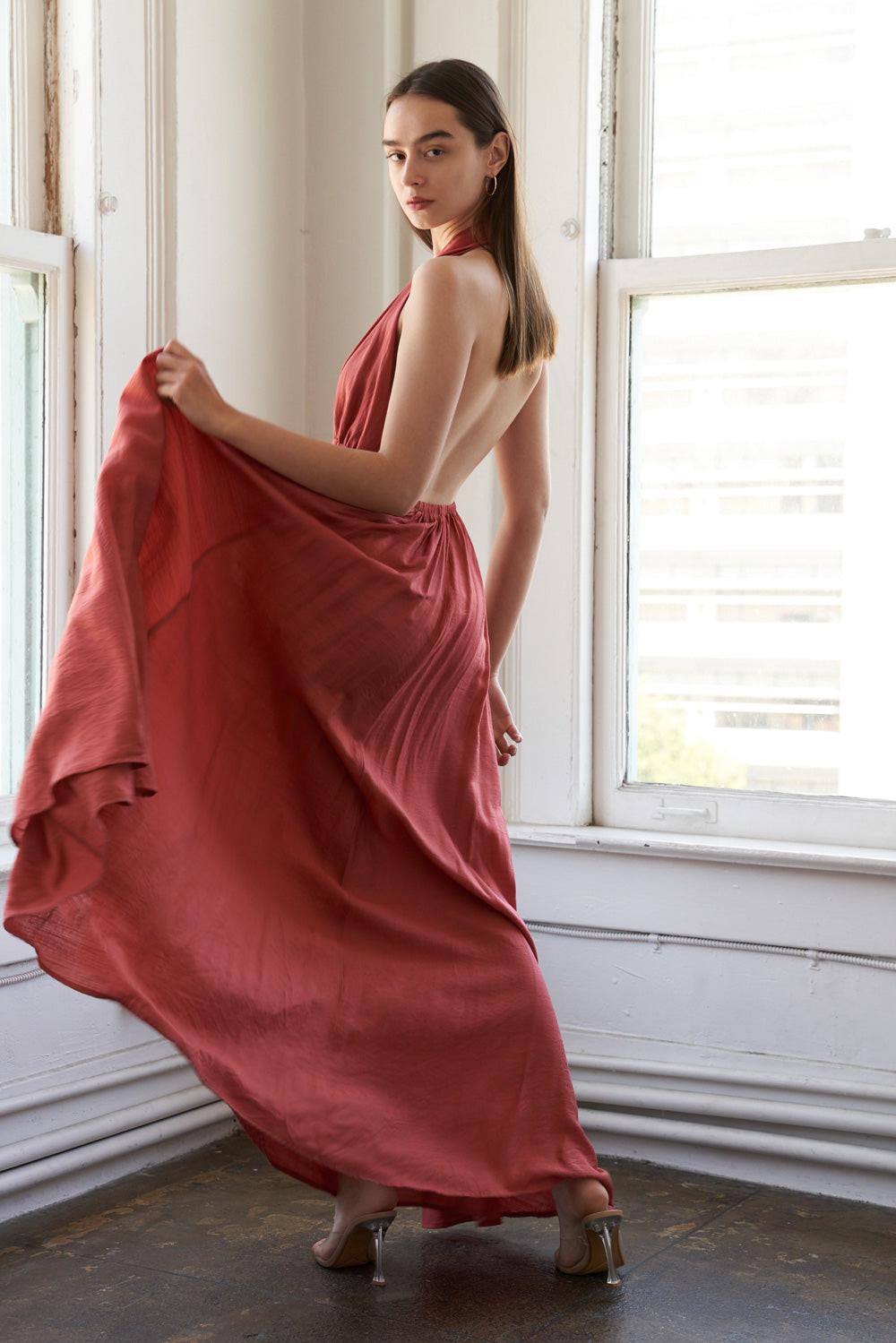 Share Your Glow Woven Maxi Dress from KADOU Boutique