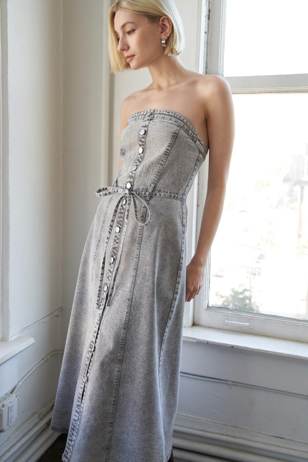 Secret Crush Twill Midi Dress from KADOU Boutique
