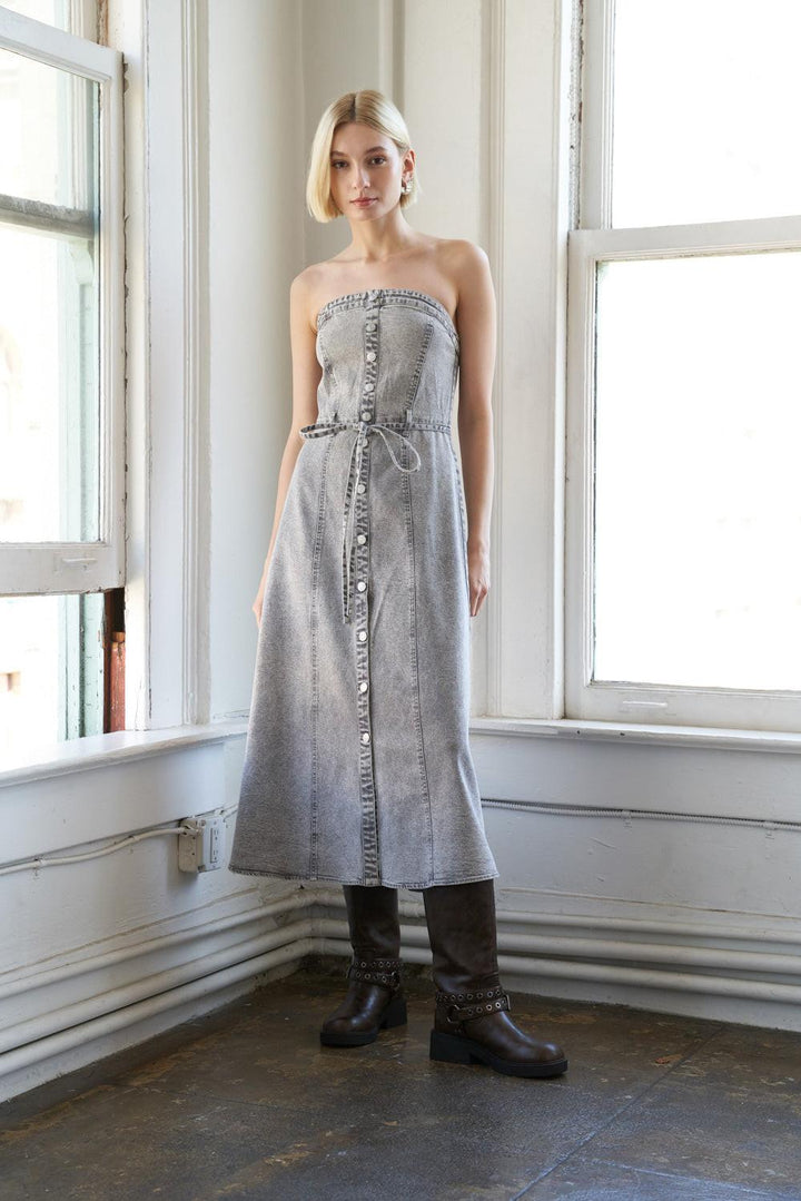 Secret Crush Twill Midi Dress from KADOU Boutique