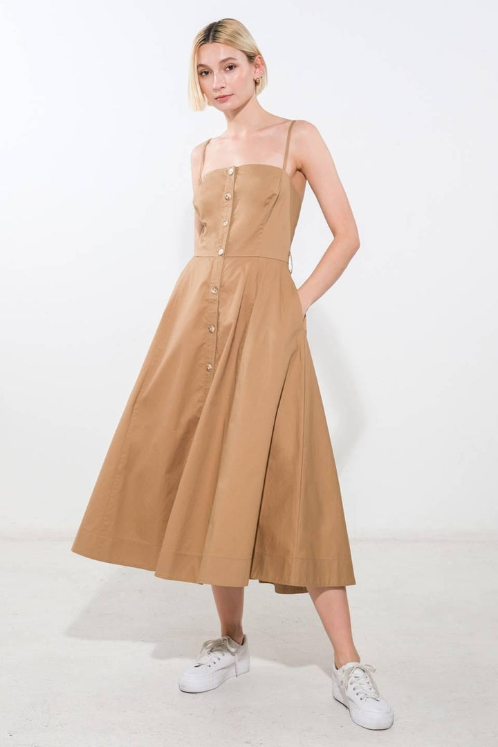 Proof of Perfection Woven Midi Dress from KADOU Boutique