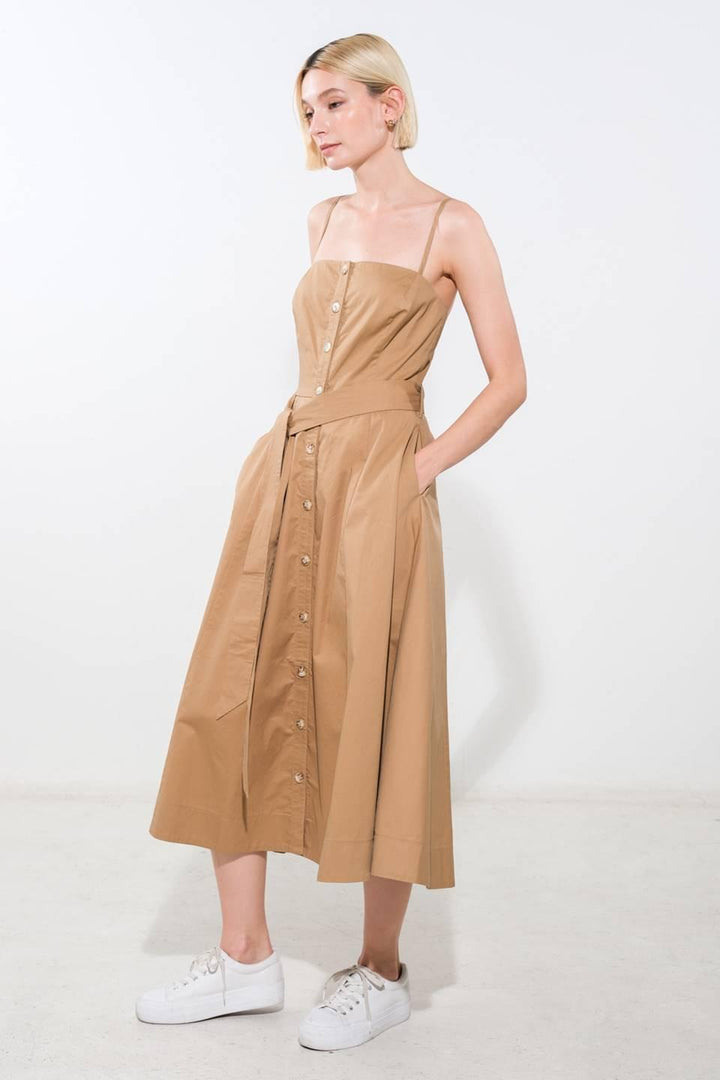 Proof of Perfection Woven Midi Dress from KADOU Boutique