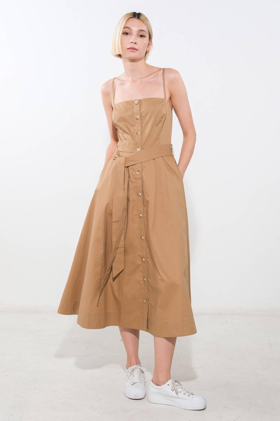 Proof of Perfection Woven Midi Dress from KADOU Boutique