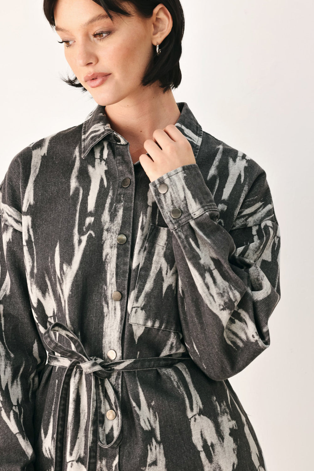 Weekend Wanderer Grey Denim Shirt Dress from KADOU Boutique
