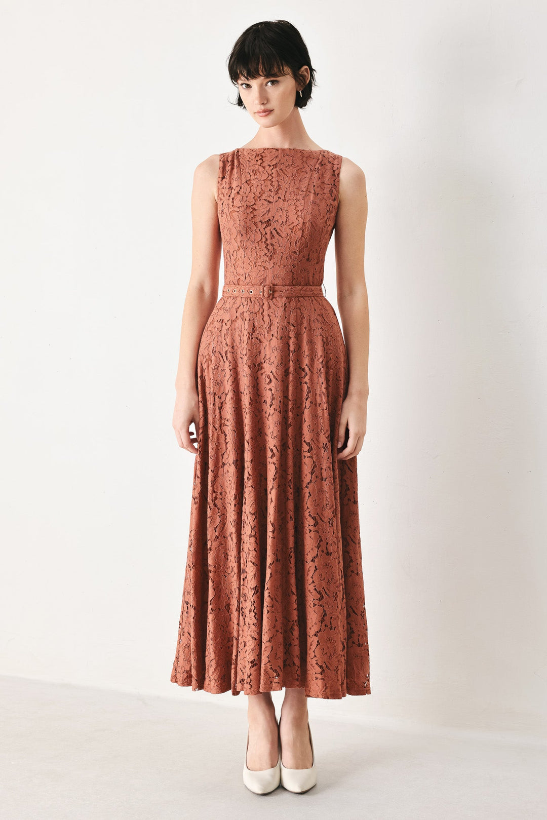 True Romance Woven Lace Midi Dress from KADOU Boutique