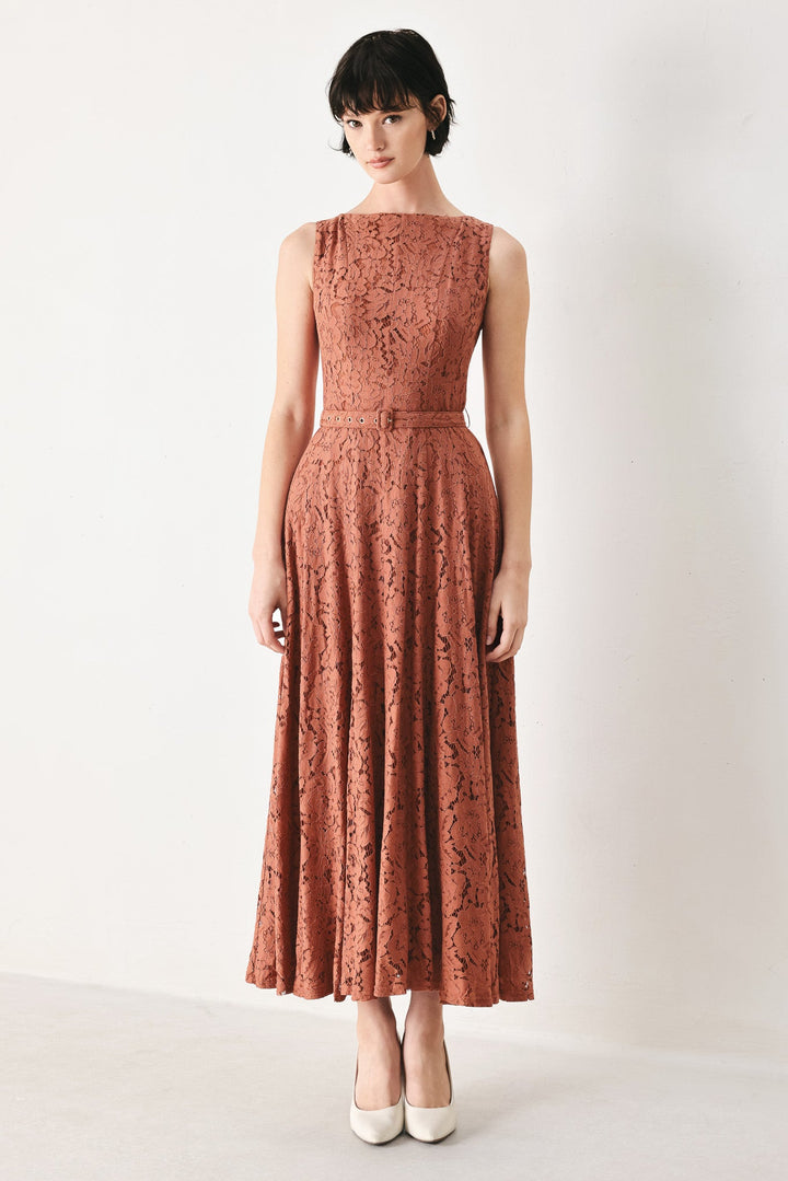 True Romance Woven Lace Midi Dress from KADOU Boutique