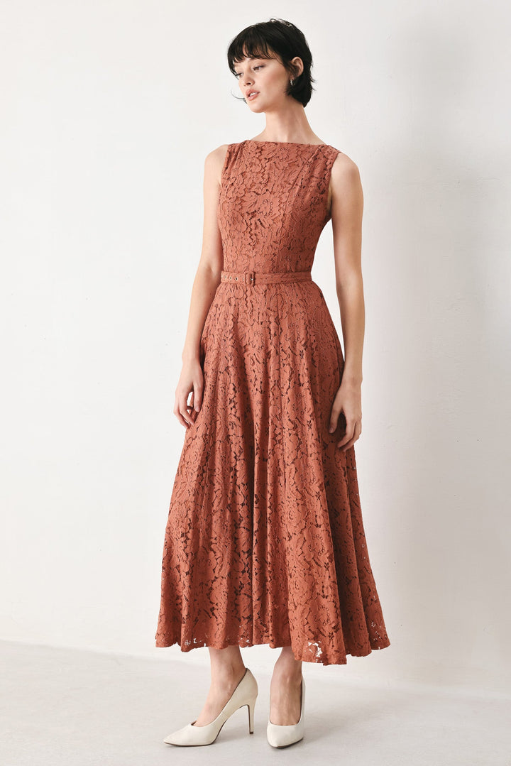 True Romance Woven Lace Midi Dress from KADOU Boutique