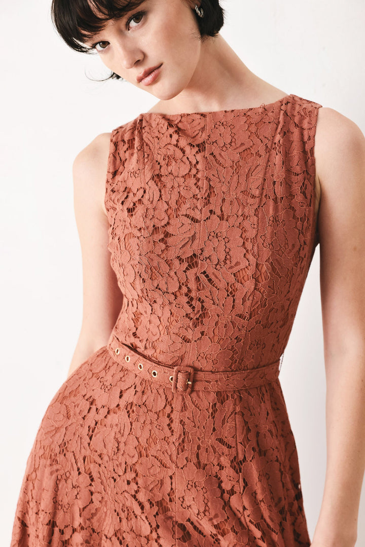 True Romance Woven Lace Midi Dress from KADOU Boutique