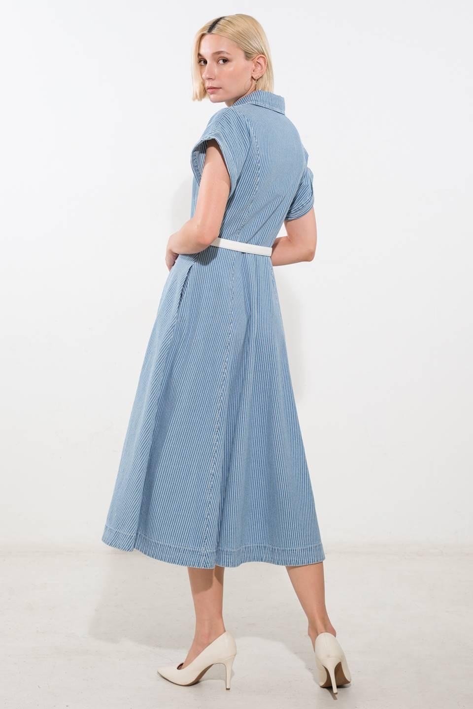 Soak in the Sun Denim Midi Dress from KADOU Boutique