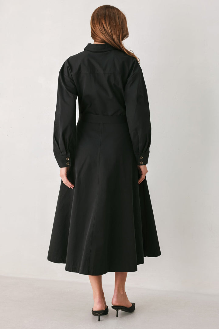 CHARMING DECISION WOVEN MIDI DRESS