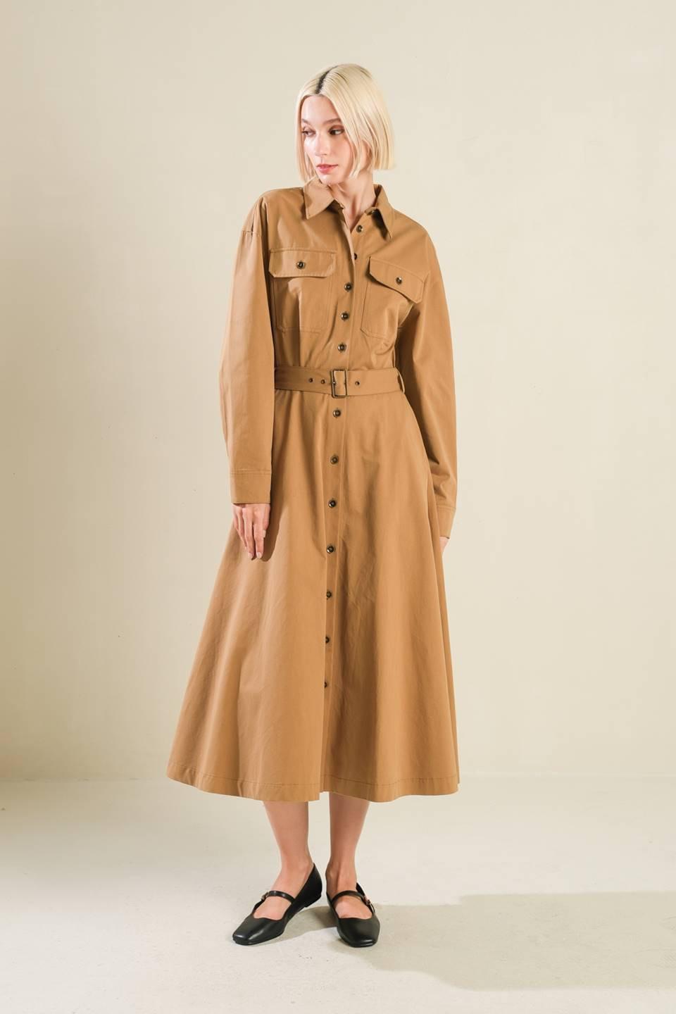 Charming Decision Woven Midi Dress from KADOU Boutique