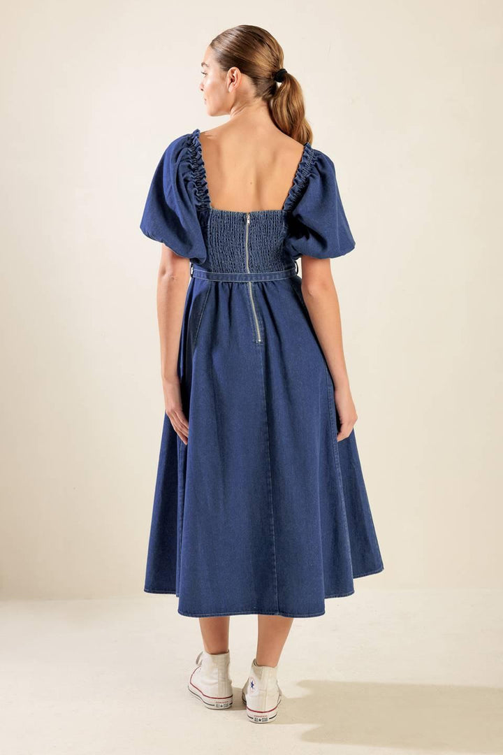 All Spruced Up Denim Midi Dress from KADOU Boutique