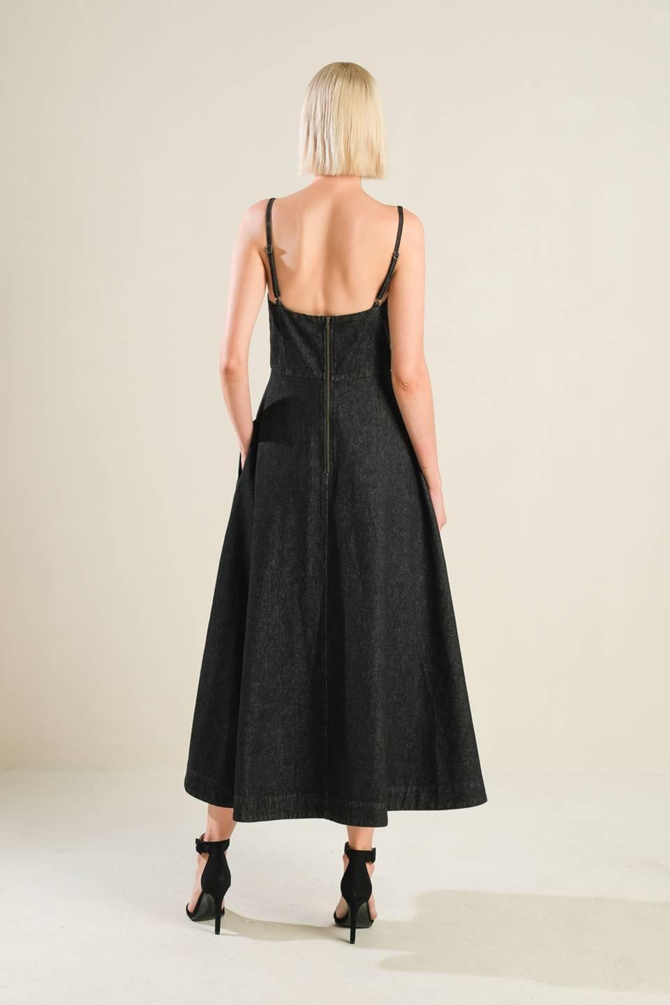 You Are My Sunshine Denim Midi Dress from KADOU Boutique