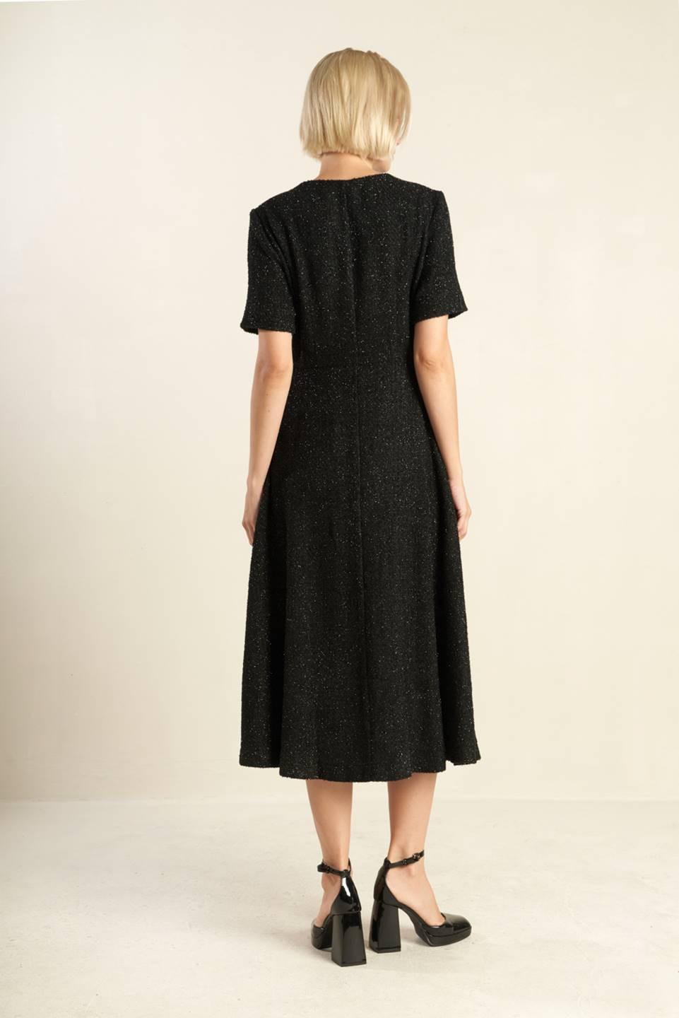 Something More Tweed Woven Midi Dress from KADOU Boutique