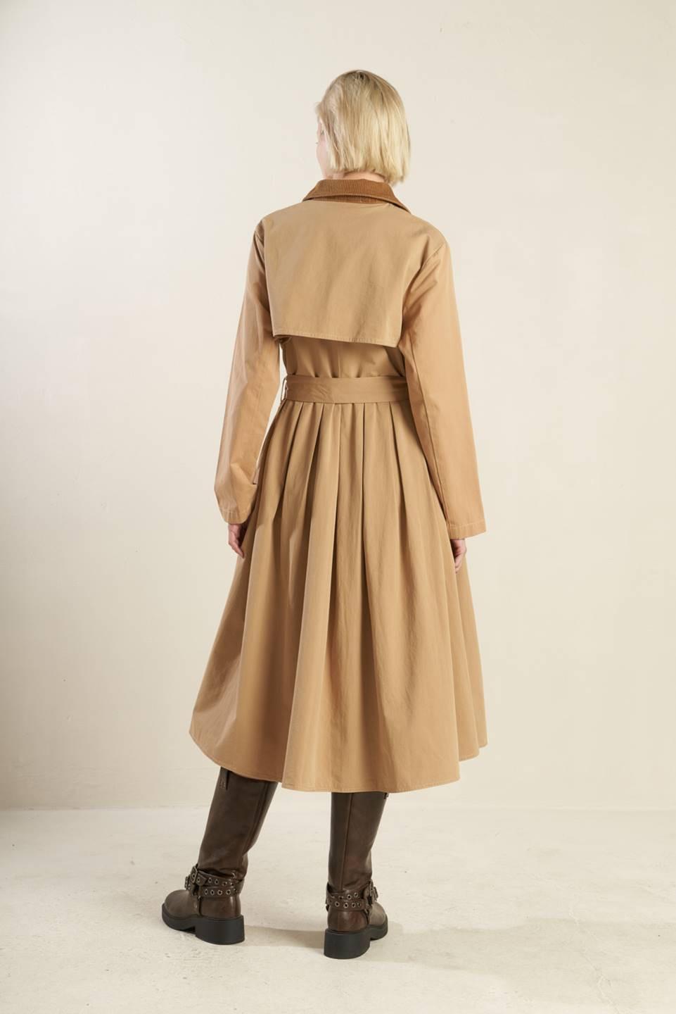 Falling Leaves Woven Midi Trench Coat from KADOU Boutique