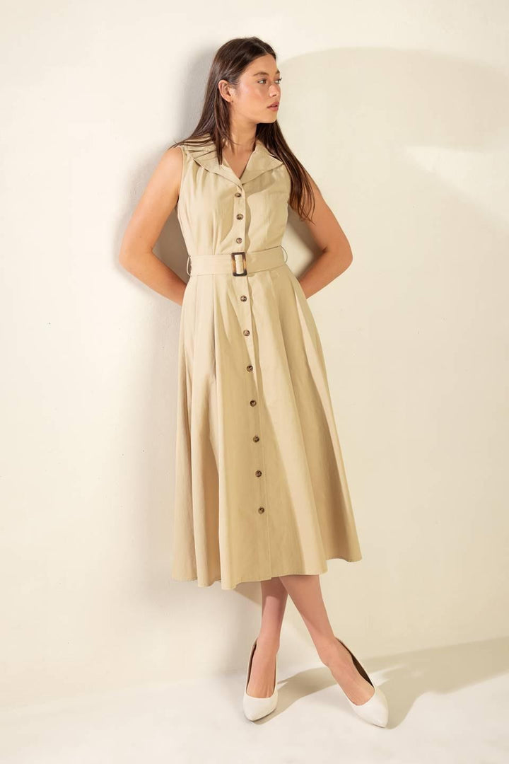 Ideal Approach Woven Midi Dress from KADOU Boutique