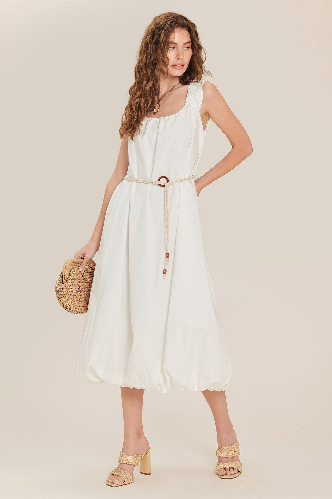 Riverside Sips Woven Midi Dress from KADOU Boutique