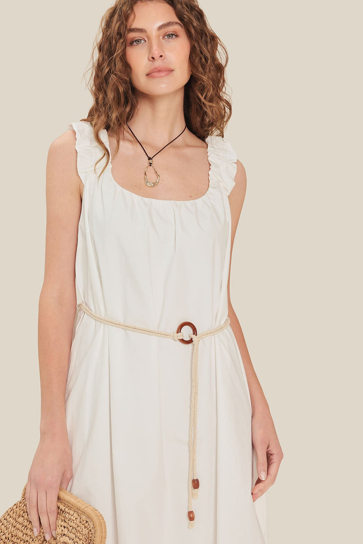 Riverside Sips Woven Midi Dress from KADOU Boutique