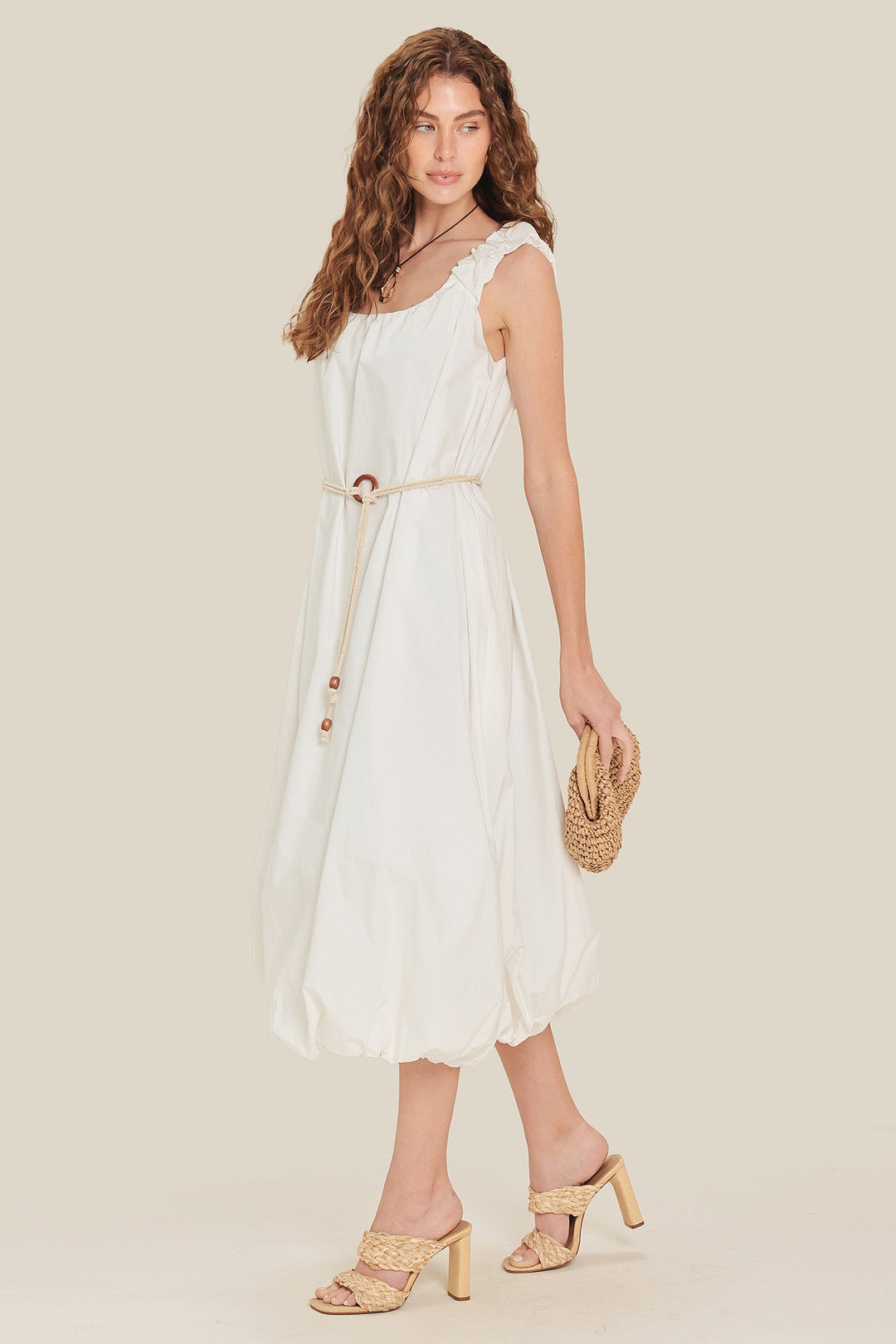 Riverside Sips Woven Midi Dress from KADOU Boutique