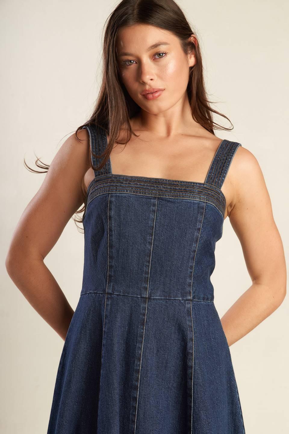 Terrific Timing Denim Midi Dress from KADOU Boutique