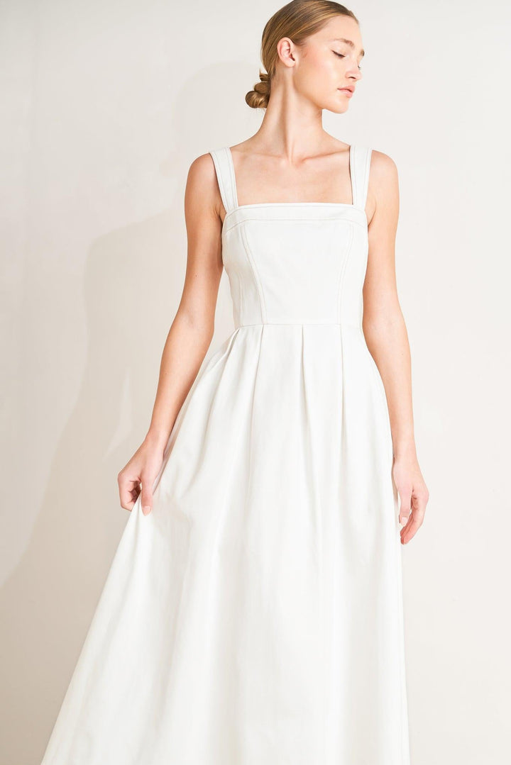 SERENE CHARM WOVEN MIDI DRESS