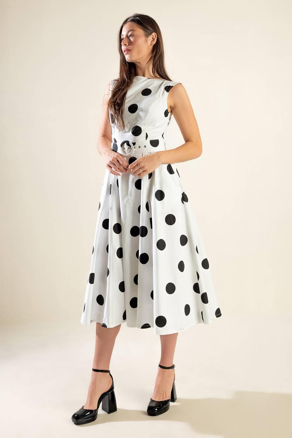 Echoing Fjord Woven Midi Dress from KADOU Boutique