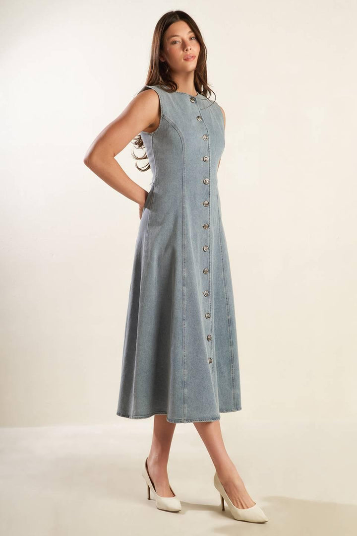 NAUTICAL &amp; NICE DENIM MIDI DRESS