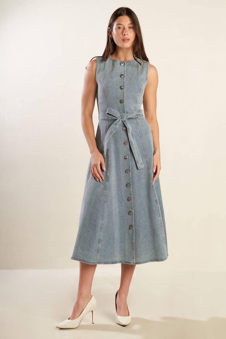 NAUTICAL &amp; NICE DENIM MIDI DRESS
