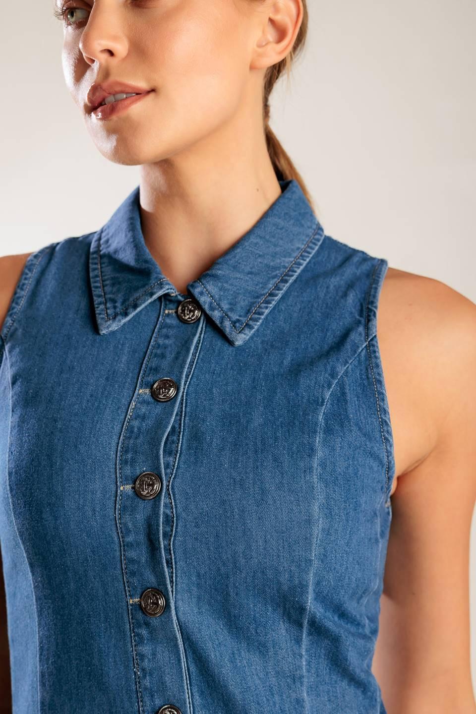 Where I Want to Be Denim Mini Dress from KADOU Boutique