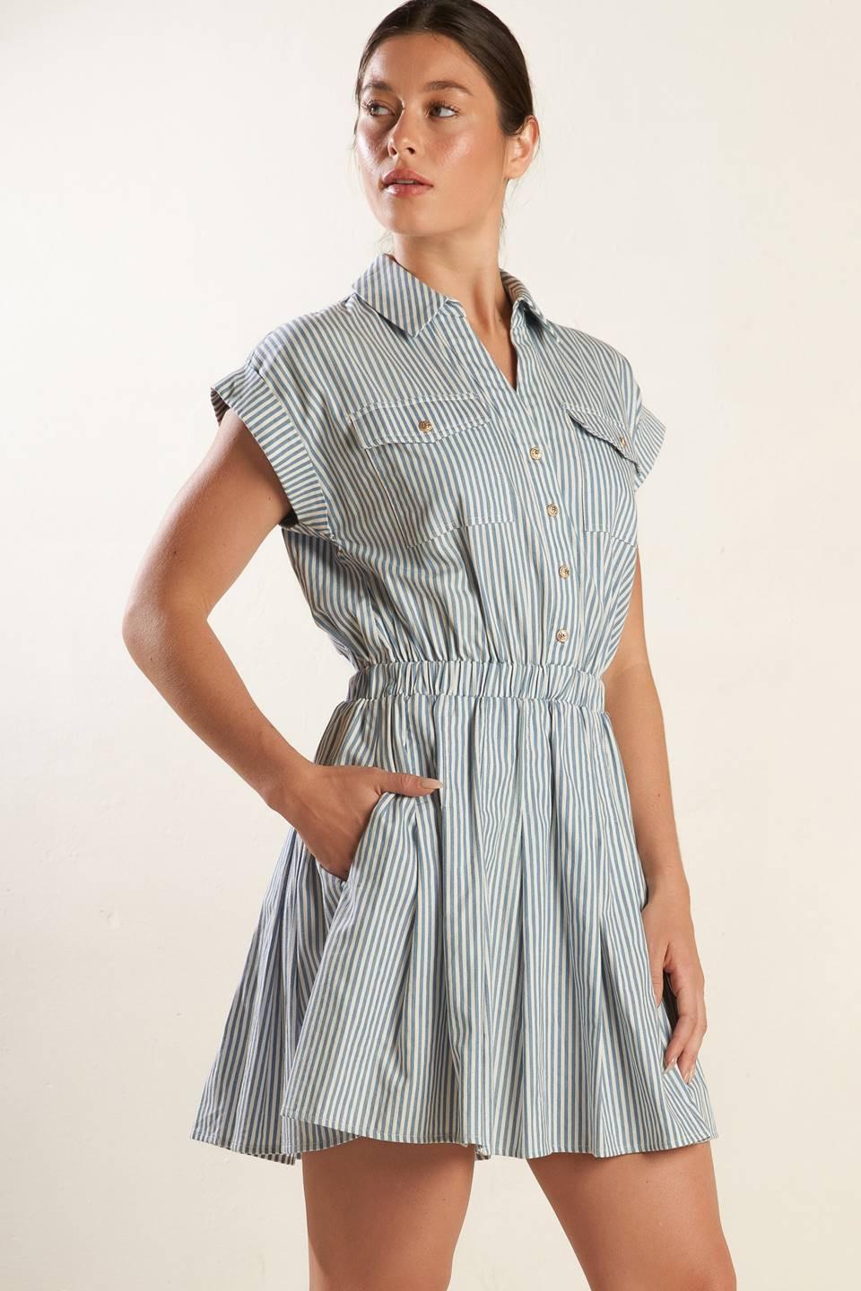 Champagne Toast Woven Mini Dress from KADOU Boutique