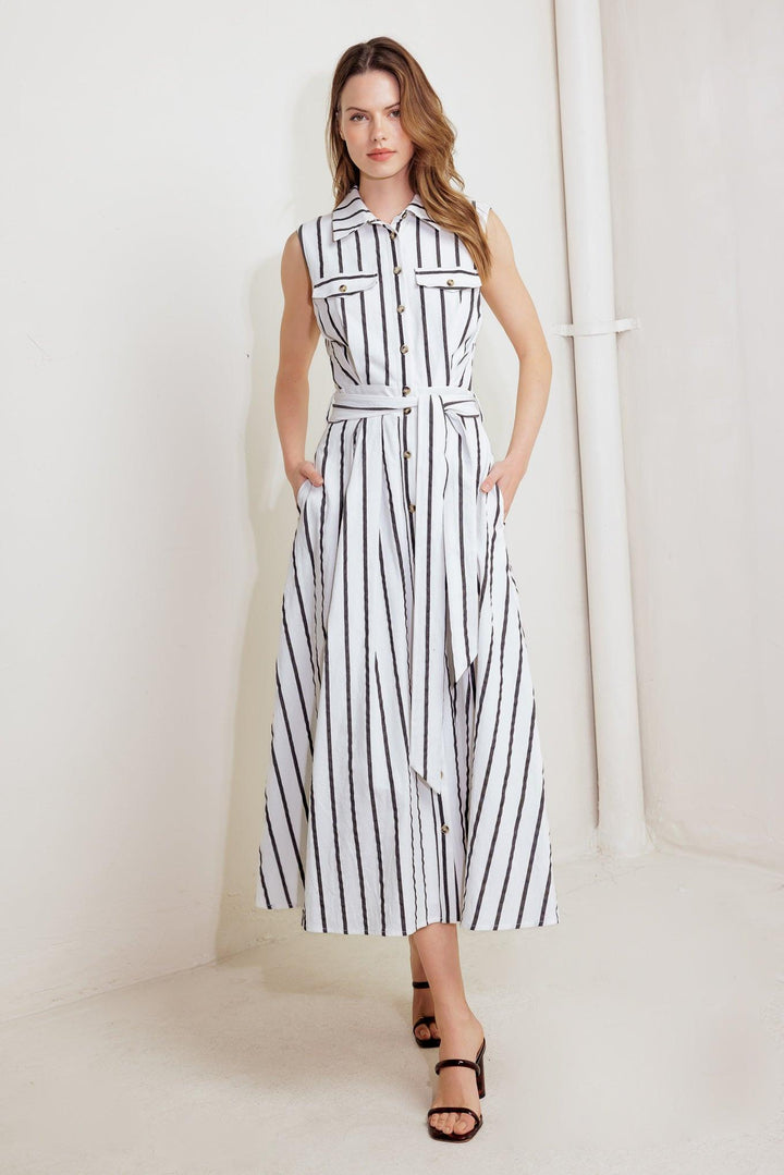HUGS &amp; VANILLA CLOUDS WOVEN MIDI DRESS