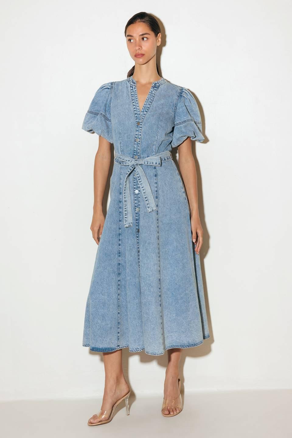 Bareform Light Denim Midi Dress from KADOU Boutique