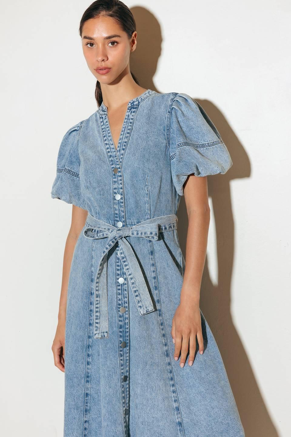 Bareform Light Denim Midi Dress from KADOU Boutique