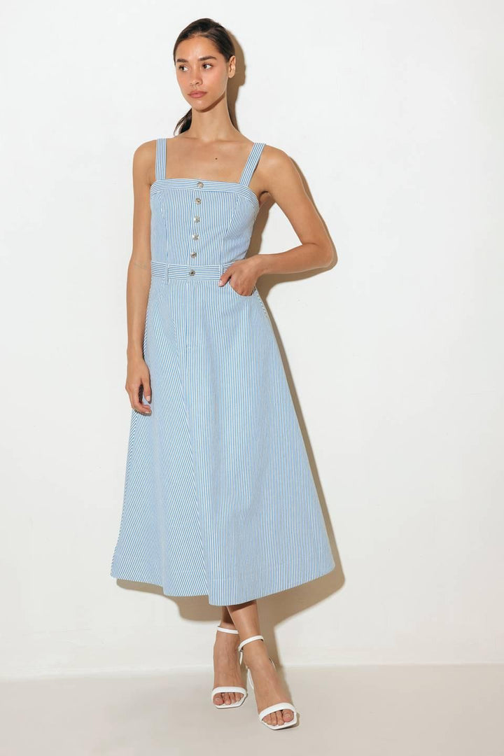 Carefree Daisy Woven Midi Dress from KADOU Boutique