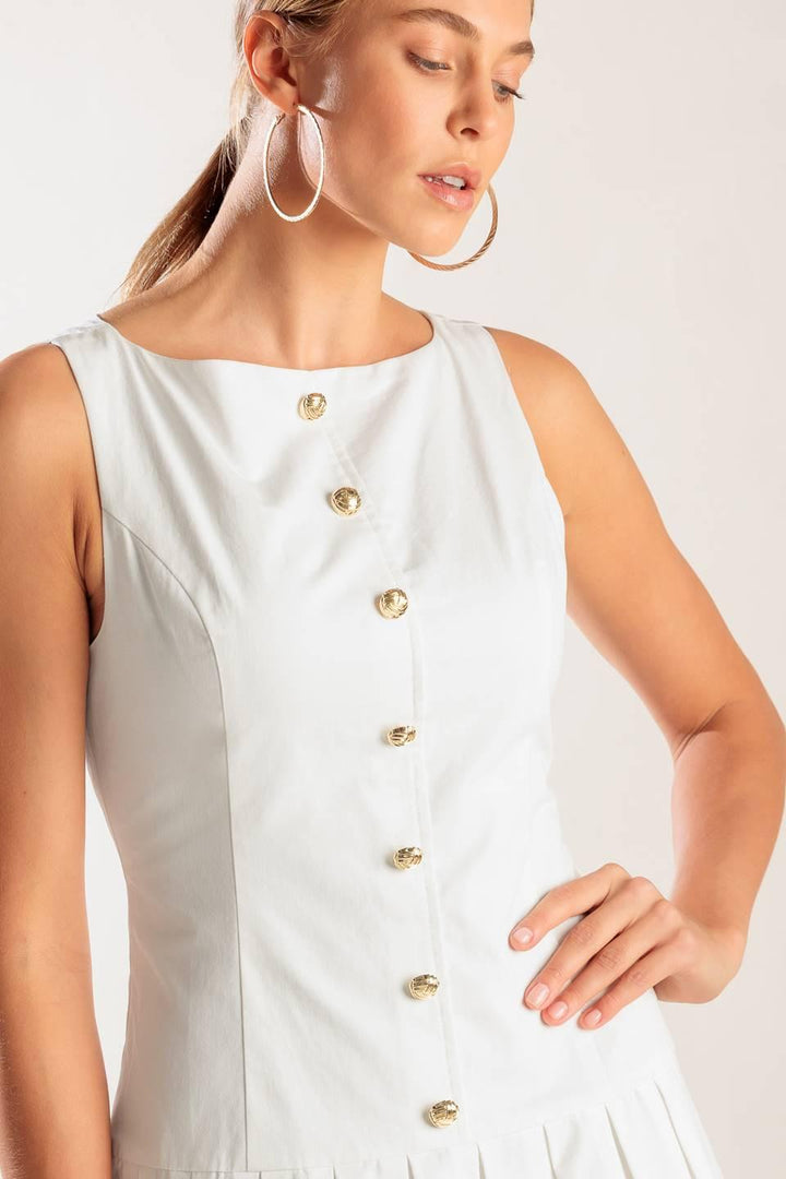 No Comparison White Woven Mini Dress from KADOU Boutique