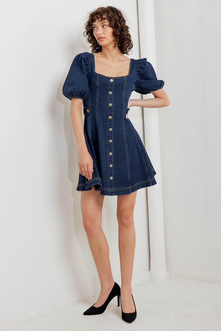 PUFF &amp; PLAY DENIM MINI DRESS