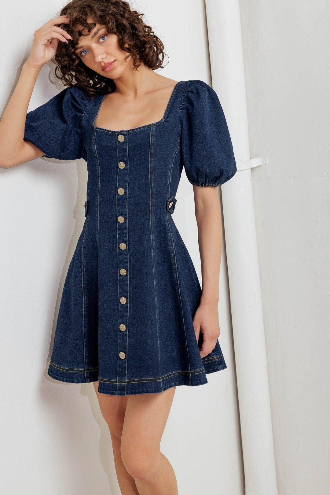 PUFF &amp; PLAY DENIM MINI DRESS