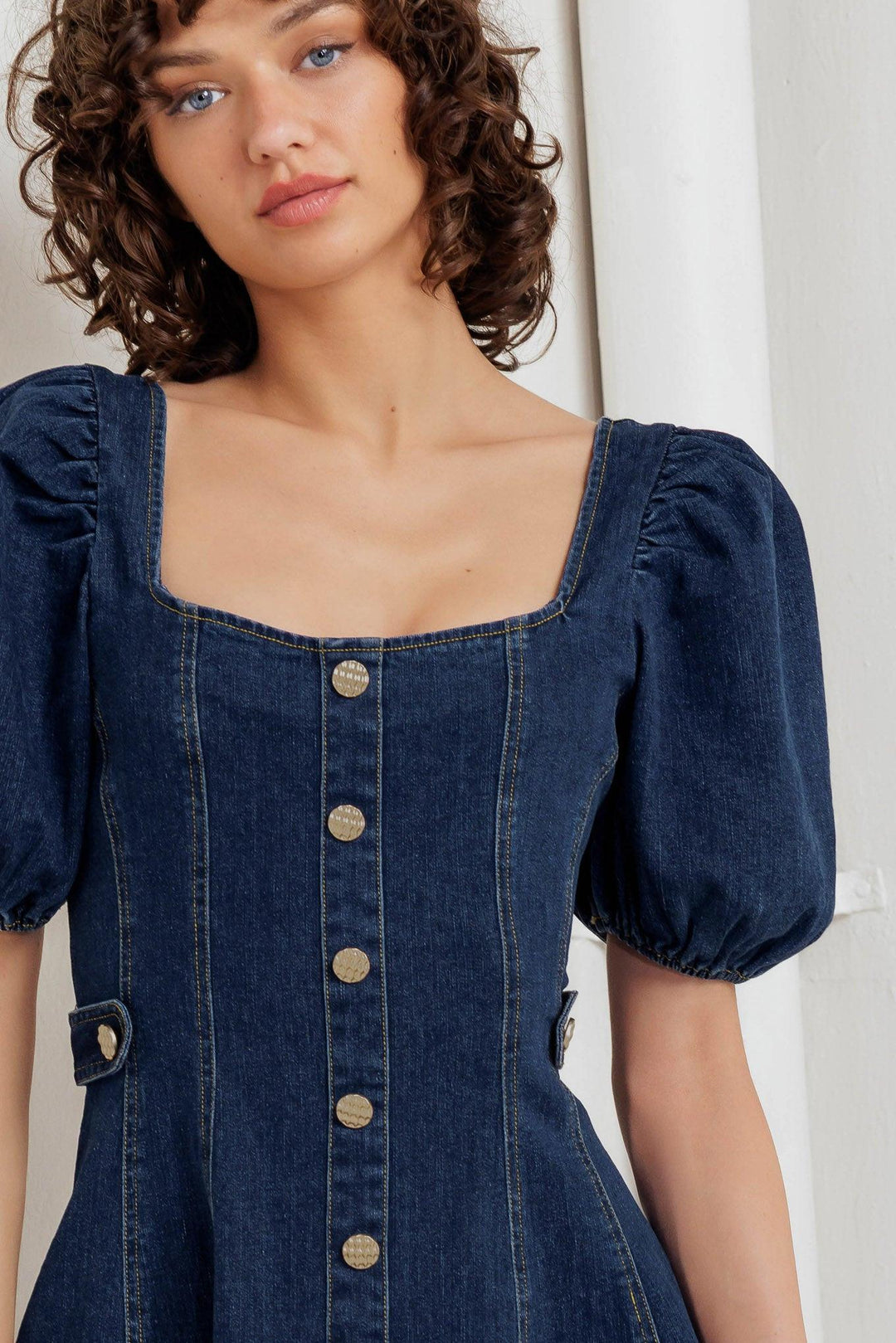 PUFF &amp; PLAY DENIM MINI DRESS