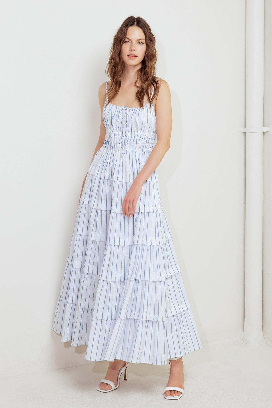 Breeze Note Woven Midi Dress from KADOU Boutique
