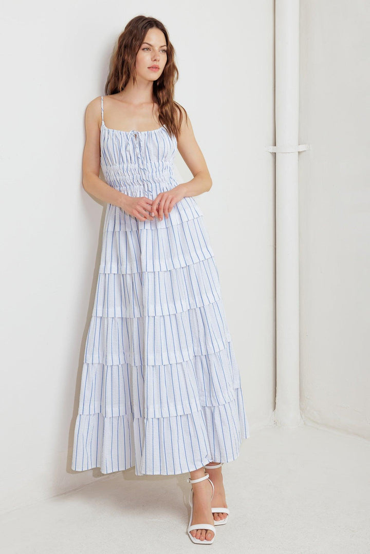 Breeze Note Woven Midi Dress from KADOU Boutique