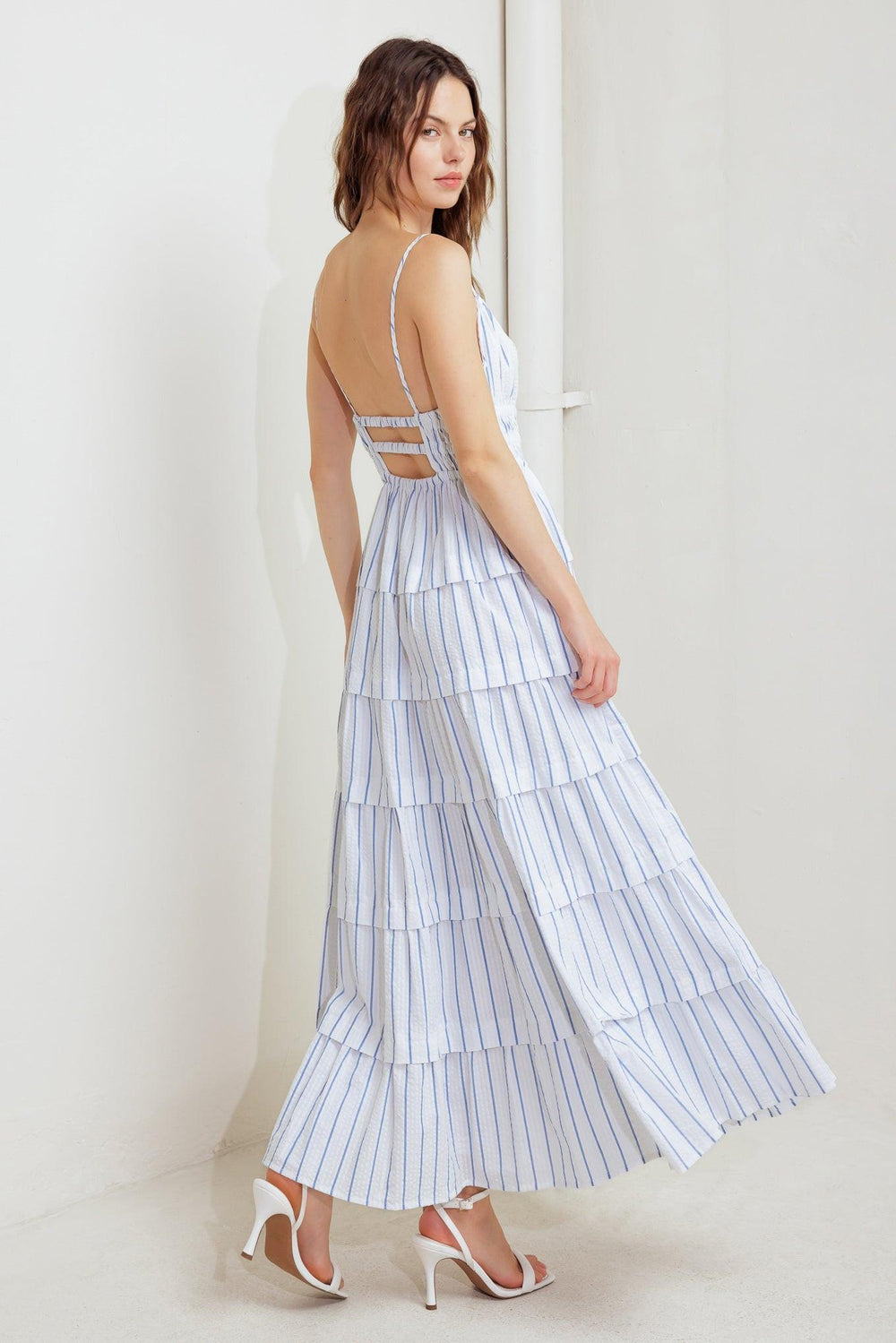 Breeze Note Woven Midi Dress from KADOU Boutique