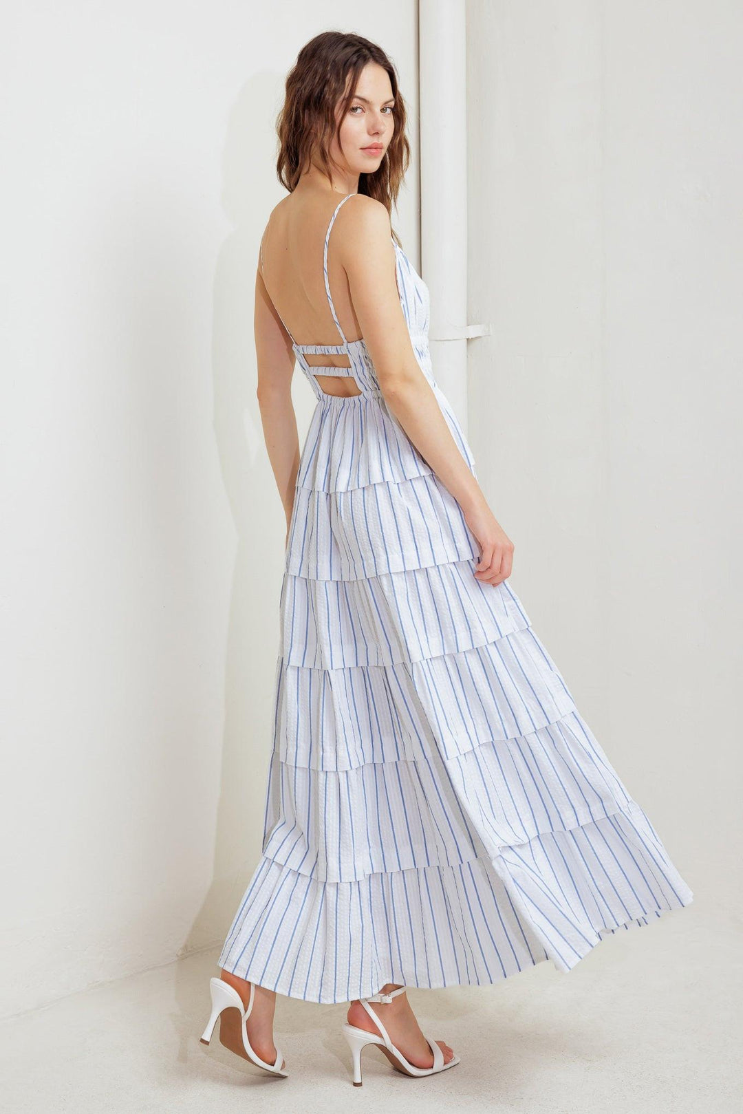 Breeze Note Woven Midi Dress from KADOU Boutique