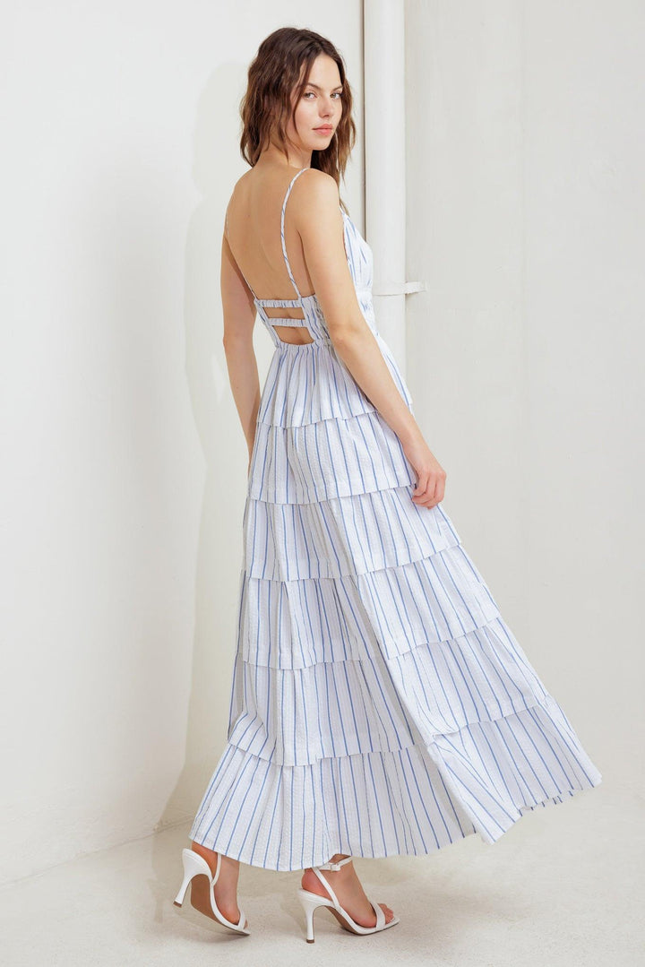 Breeze Note Woven Midi Dress from KADOU Boutique