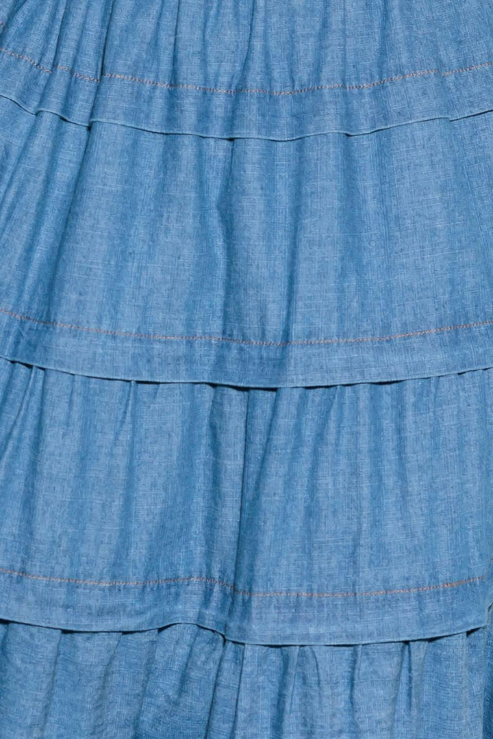 ETERNAL DESIRE DENIM MIDI DRESS