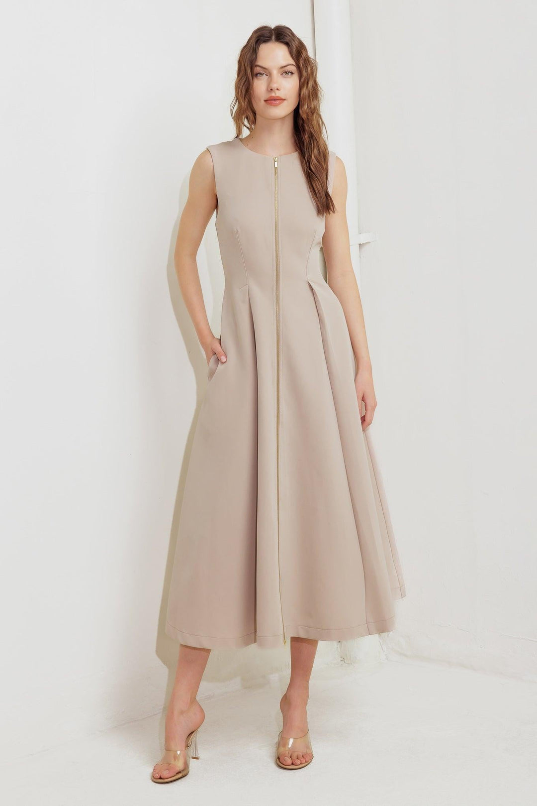 Zip &amp; Flow Woven Midi Dress from KADOU Boutique