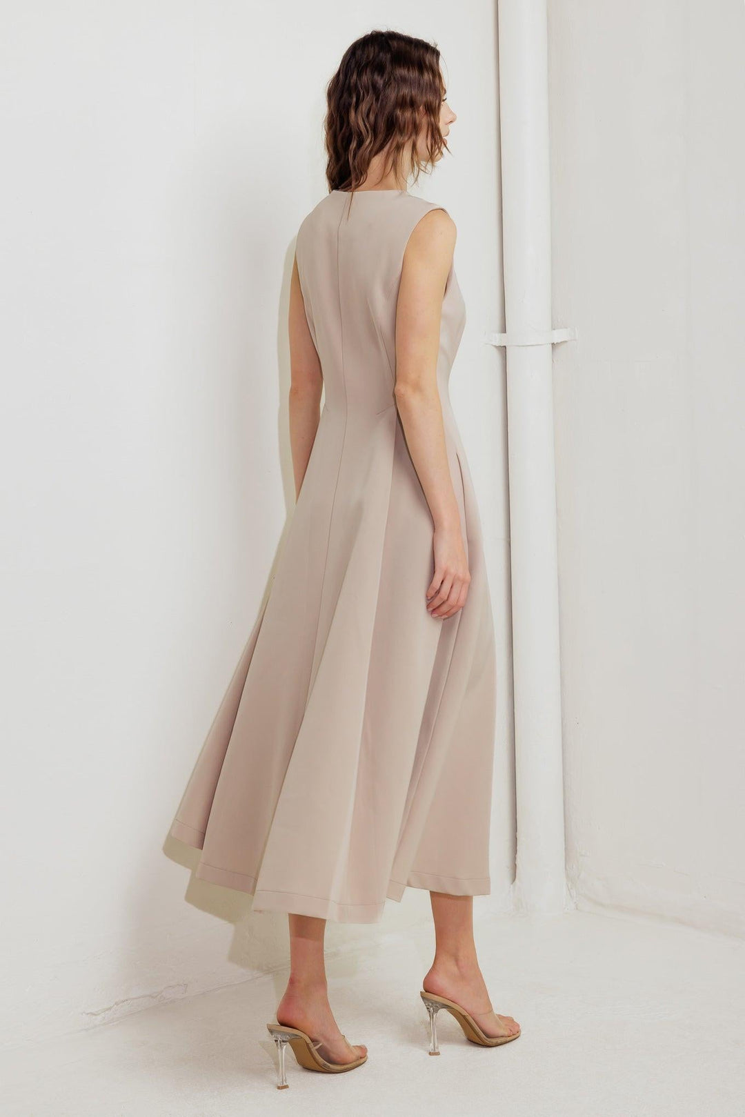 ZIP &amp; FLOW WOVEN MIDI DRESS