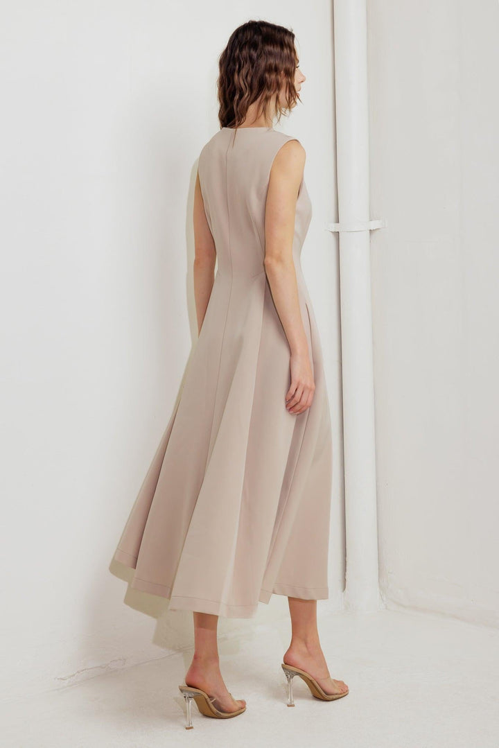 ZIP &amp; FLOW WOVEN MIDI DRESS