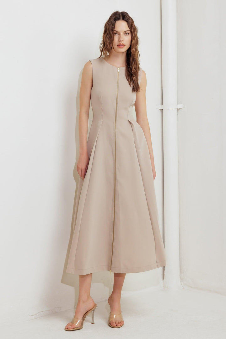 Zip &amp; Flow Woven Midi Dress from KADOU Boutique