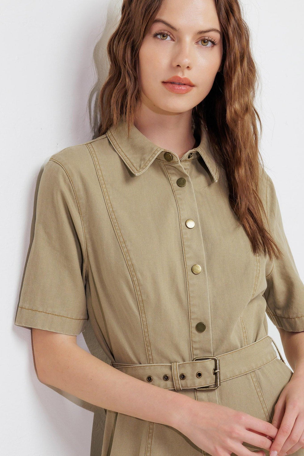 Terracotta Trail Woven Midi Dress from KADOU Boutique